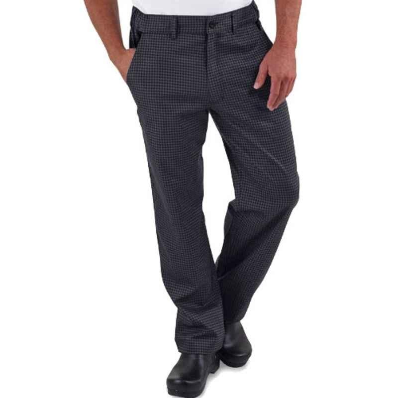 Superb Uniforms Polyester & Cotton Grey Houndstooth Executive Chef Pant, SUW/BGyHoTh/CP013, Size: 34 inch