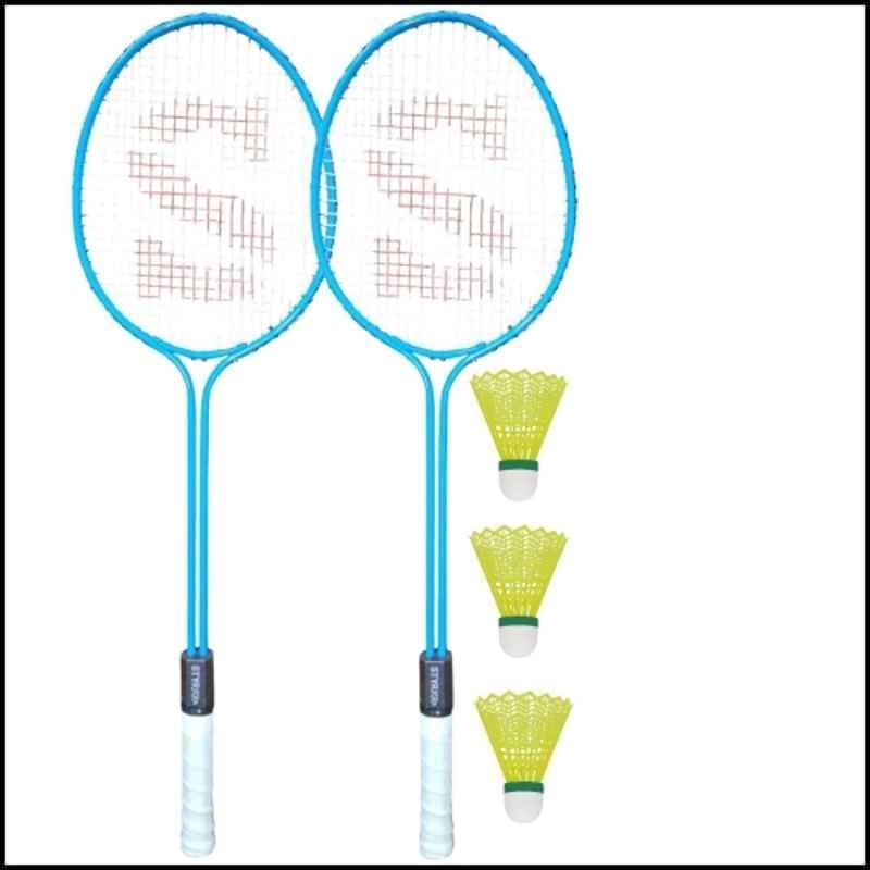 STYRKR Alloy Steel Multicolour Badminton Racquet Set of 2 Steel Frame with Shuttlecock 3 25 Badminton Kit