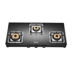 Hindware Arsenio 3B AI Glass Top Cooktop with 3 Brass Burner & Automatic Ignition, CT 100230