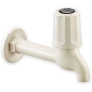 Sparsh Pearl Standard TS-102 15lpm Plastic Ivory Long Body Bib Tap with Flange for Bathroom & Kitchen