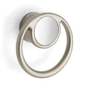 Plantex Zinc Satin White & Chrome Pull Push Ring Drawer Knob for Kitchen, SH-349