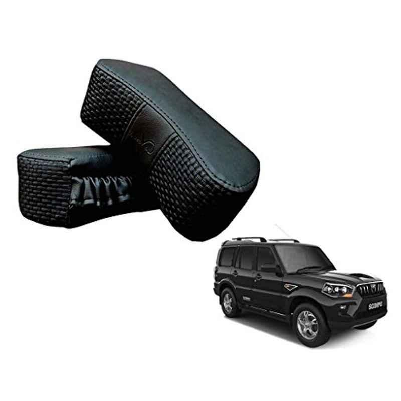 Kozdiko 2 Pcs Memory Foam Black Luxurious Neck Rest Set for Mahindra Scorpio, koz_35096