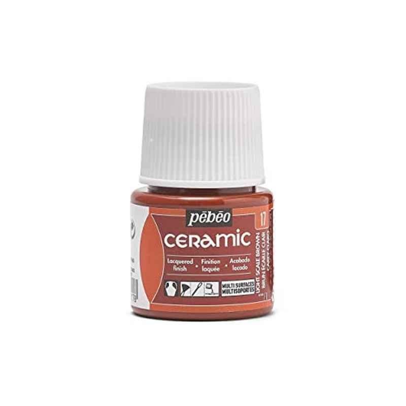 Pebeo 45ml High Gloss Scale Brown Ceramic Enamel Effect Paint, 025-017