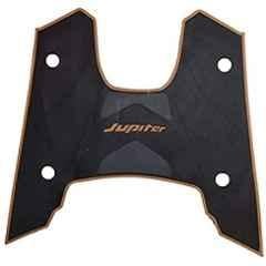 Meenu Arts Tow Wheeler Foot Mat for Tvs Jupiter T-2 (Black & Orange)