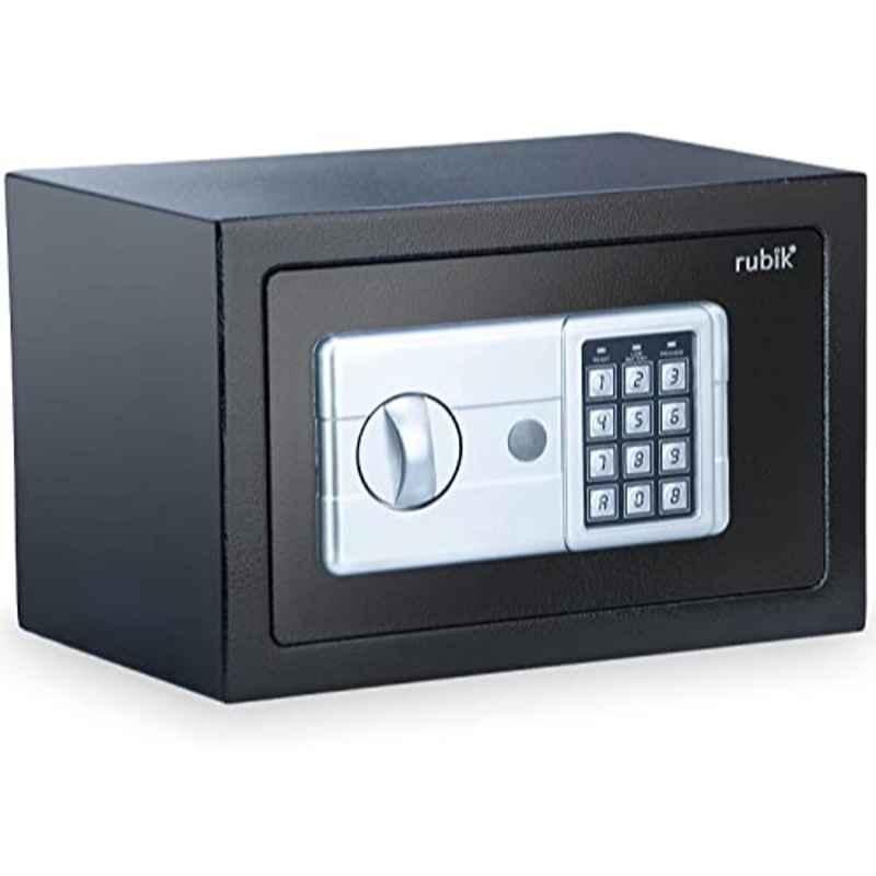 Rubik 31x20x20cm Alloy Steel Black Safe Box with Key & Pin Code, RB20HASH
