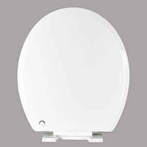 Elegant Casa 45x38cm White Sleek Design Soft-Closing PP Oval Toilet Seat Cover, A-7