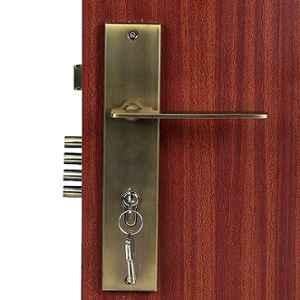 Handle Waala Bentley 10 inch 60mm Stainless Steel Antique Brass Finish Cylindrical Plate Both Side Key Mortise Door Lock Set