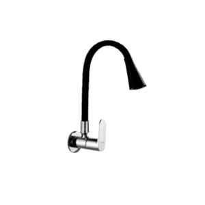 ZAP Brass Wall Mounted Sink Tap with Wall Flange & Flexible Spout by Moglix
