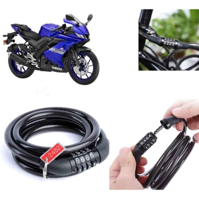 Auto Pearl PVC & Plastic Black Combination Cable Lock for R15 V3