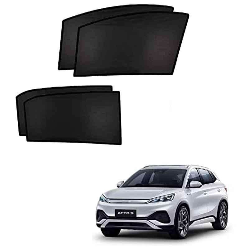 Kozdiko 4 Pcs Custom Fit Non Magnetic Curtains Mesh Car Sun Shade Set for BYD Atto 3