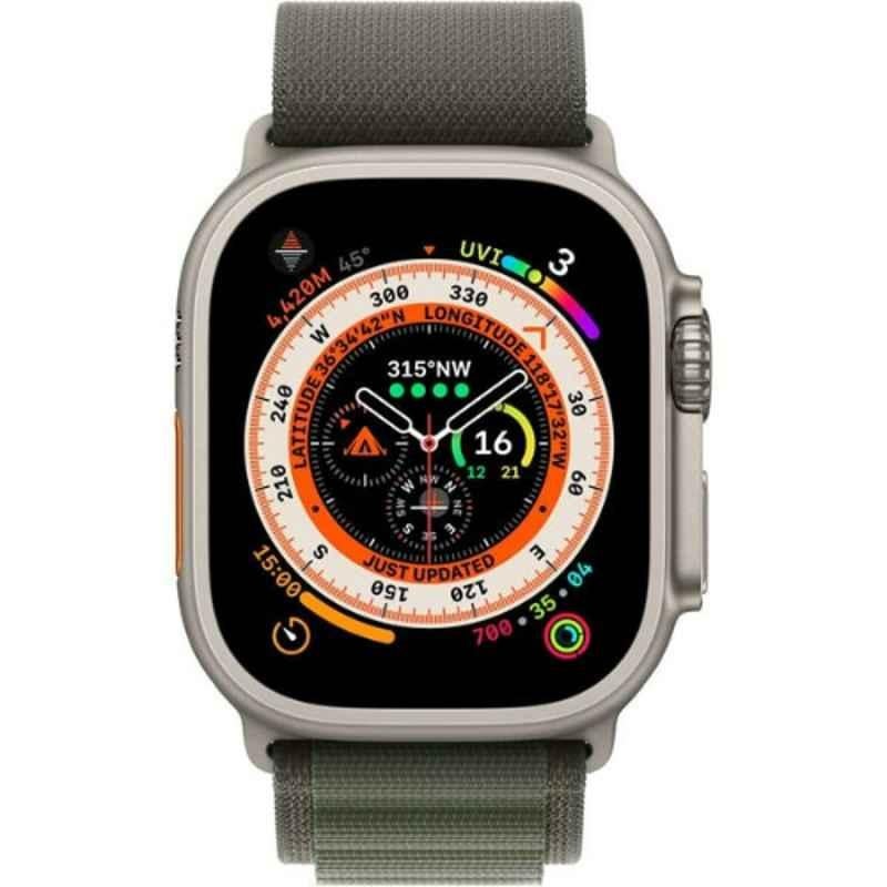 Apple Ultra 49mm Titanium Case GPS + Cellular Watch with Medium Green Alpine Loop
