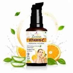 Zenius India 30ml Vitamin-C Professional Face Serum with Purified Water, Botanical Hyaluronic Acid, Glycerine for Brightens Skin & Fades Dark Spots