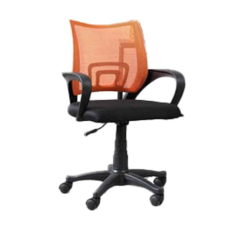 Pan Emirates Igreen 061HBM1700003 Orange & Black Office Low Back Chair, 57x88x57 cm
