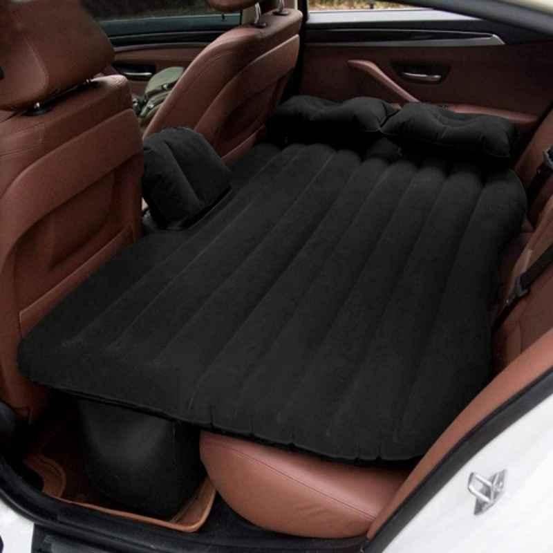 Kingsway PVC Black Multifunctional Inflatable Car Bed Mattress with Two Air Pillows, Air Pump & Repair Kit