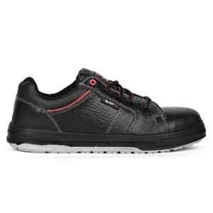 Perf Hercules Buff Apollo Grain Leather Composite Toe Black Safety Shoes, Size: 6