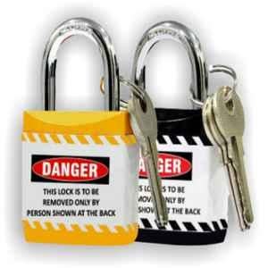 Asian Loto Yellow & Black Regular Shackle Jacket Padlock, ALC-LPR-YK (Pack of 2)