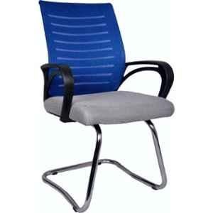 VJ Interior Arreglar Polypropylene Blue & Grey Visitor Chair with Fix Frame, VJ-0085