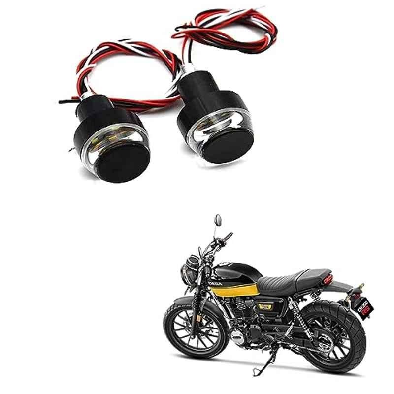 Kozdiko 2 Pcs Dual Colour Motorcycle LED Indicator Turn Signal Handle Bar Light Set for Honda CB 350 RS