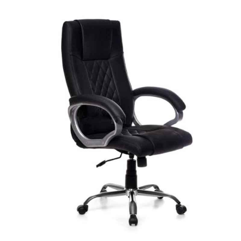 Modern India Leatherette Black High Back Office Chair, MI219 (Pack of 2)