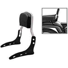 AOW Harley Style Backrest Support Pillion Balck Cushion Back Rest Full Black Bar for Royal Enfield Models RE-31