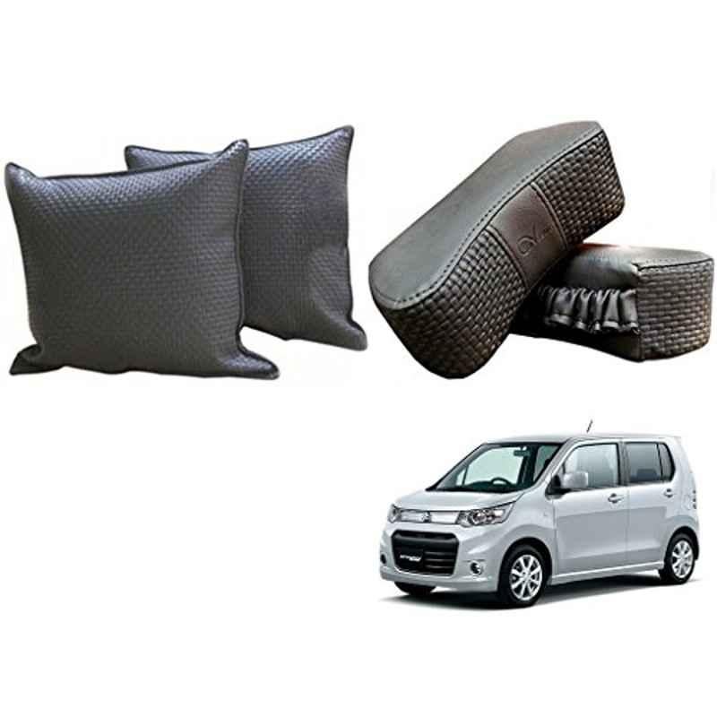 Kozdiko One Pair Grey Neck Rest & One Pair Cushion Combo for Maruti Suzuki WagnoR Stingray