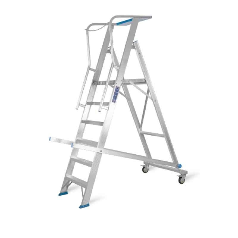 Topman 5+1 Step Aluminium Rolling Warehouse Ladder, RWAL6
