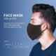 Arcatron 4 Pcs 3 Layer Polyester Black Washable Face Mask Set with Adjustable Ear Loop, MK-ULT-M-B4, Size: Medium