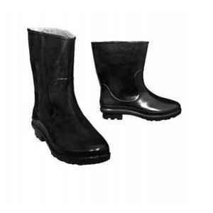 Hillson 101 12 inch PVC Plain Toe Black Work Gumboots, Size: 3