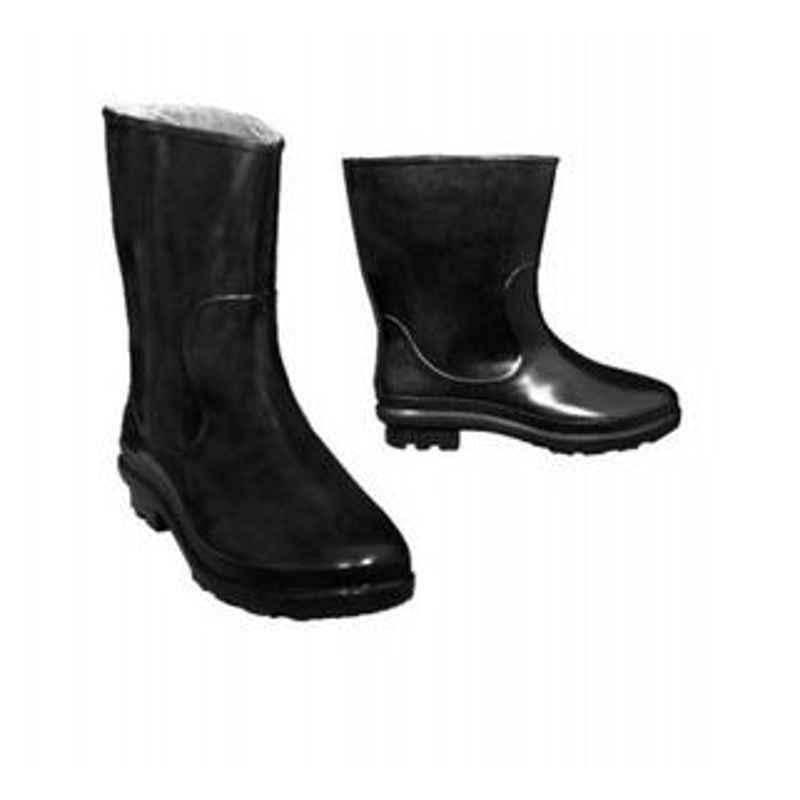 Hillson 101 Plain Toe Black Work Gumboots for Women, Size: 3
