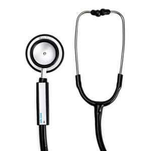 Lifeline Max Plus Aluminium Black Single Diaphragm Chest Piece Stethoscope with Y Tube, STH022-BL