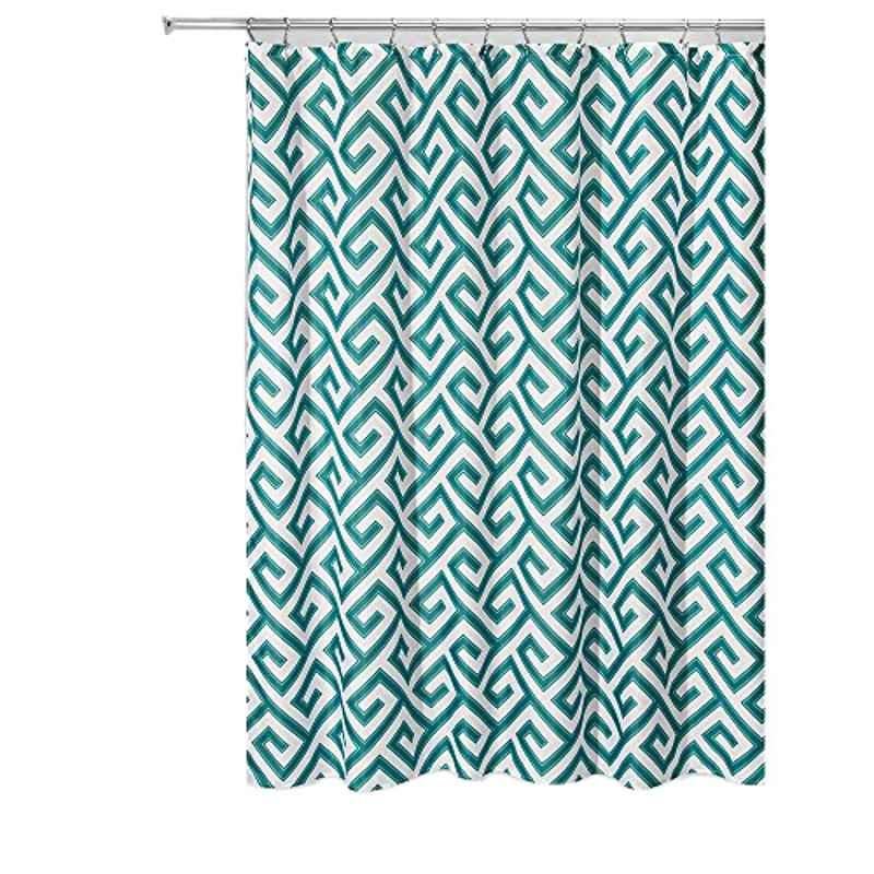 iDesign Athena 72x72 inch Teal Polyester Shower Curtain, 72620