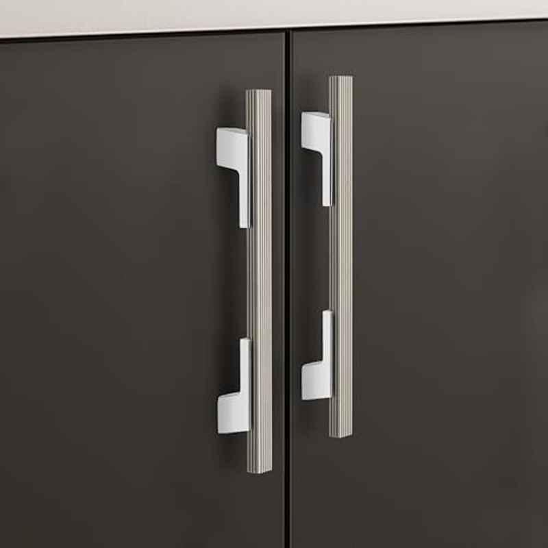 Plantex 160mm Aluminium Satin Finish Pull Cabinet Handle for Home & Office, APS-DTC-5580-SW-CP-160MM-PK-2 (Pack of 2)
