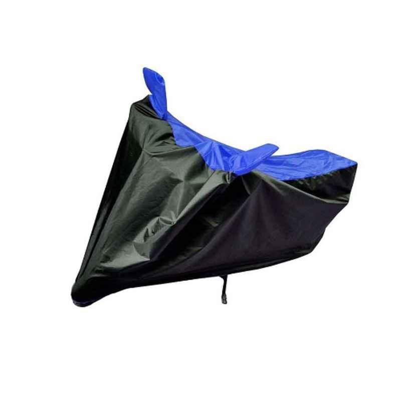 Riderscart Polyester Black & Blue Waterproof Two Wheeler Body Cover with Storage Bag for Honda CB Shine