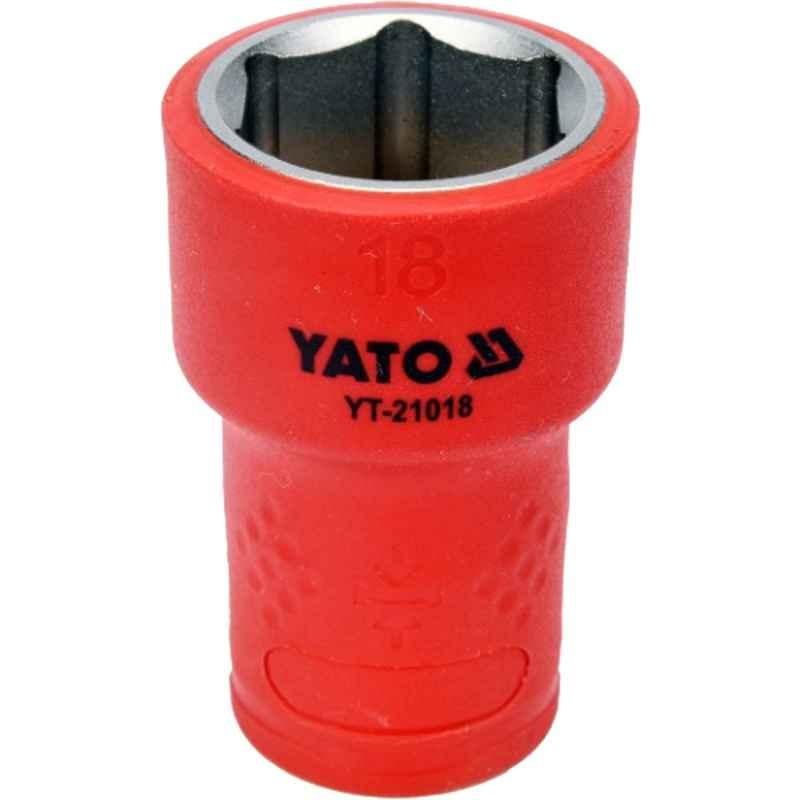 Yato 22mm 3/8 inch Drive VDE-100V CrV Insulated Hexagon Socket, YT-21022