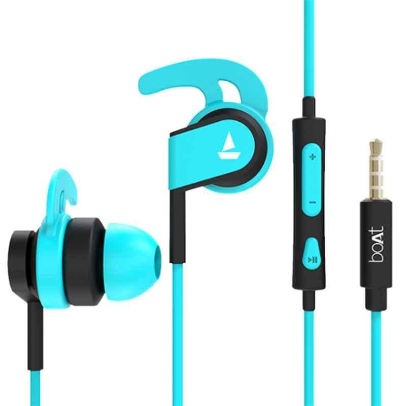 boAt Basshead 242 Blue Sports Style In Ear Wired Headset with Mic