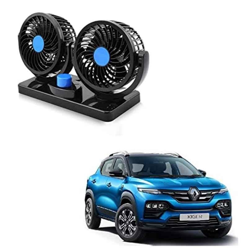 Kozdiko 12V Dual Head Rotatable Electric Car Dashboard Fan with 360 Degree for Renault Kiger