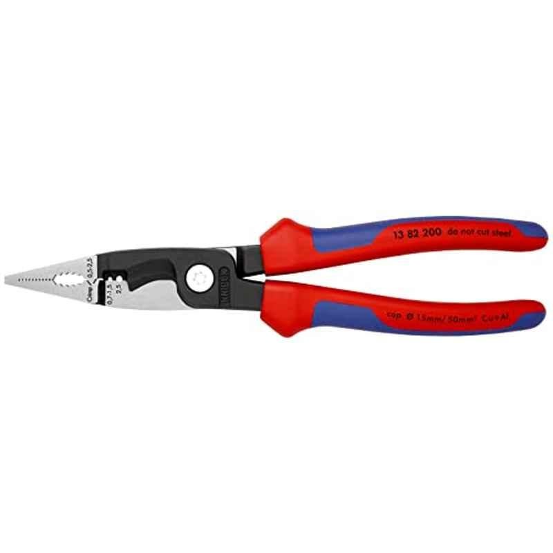 Knipex 13 82 200 Sb Pliers For Electrical Installation With Soft Grip In Blister Packaging