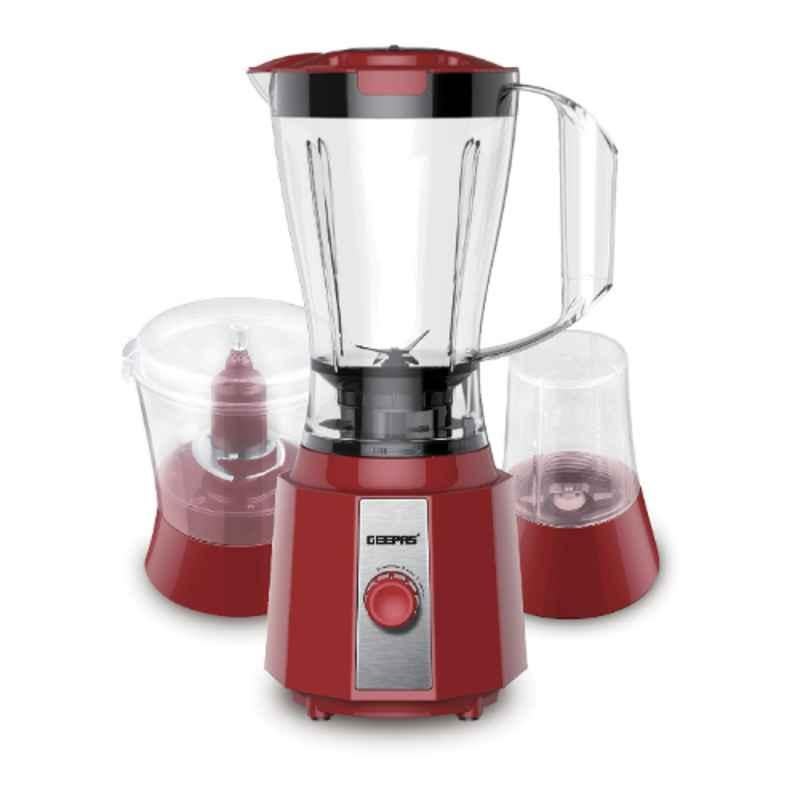 Geepas 400W 1.5L Stainless Steel 3 In 1 Multi-Functional Blender, GSB9891