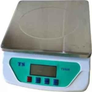 Virgo 30kg White Steel Plate Kitchen Weighing Scale with Adapter, TS500