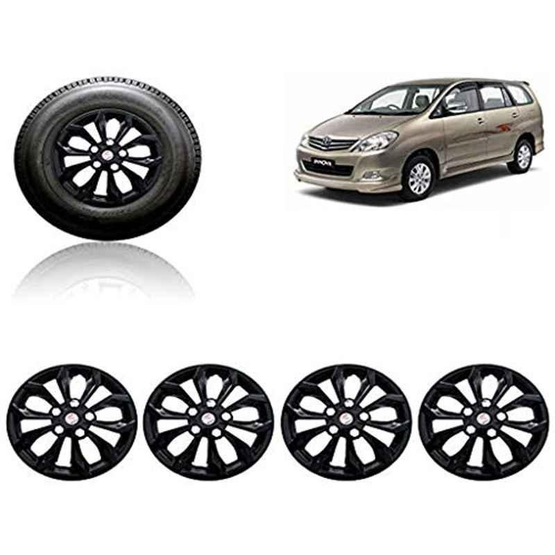 Auto Pearl 4 Pcs 15 inch ABS Black Car Wheel Cover Set for Toyota Innova