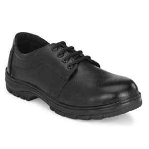 ArmaDuro AD1009 Leather Steel Toe Black Work Safety Shoes, Size: 6