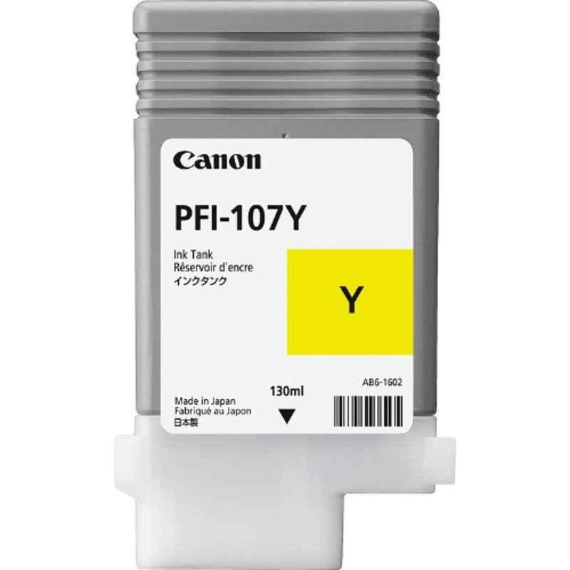 Canon PFI-107Y 130ml Yellow Ink Tank Cartridge for iPF 770 Plotter, 6708B001