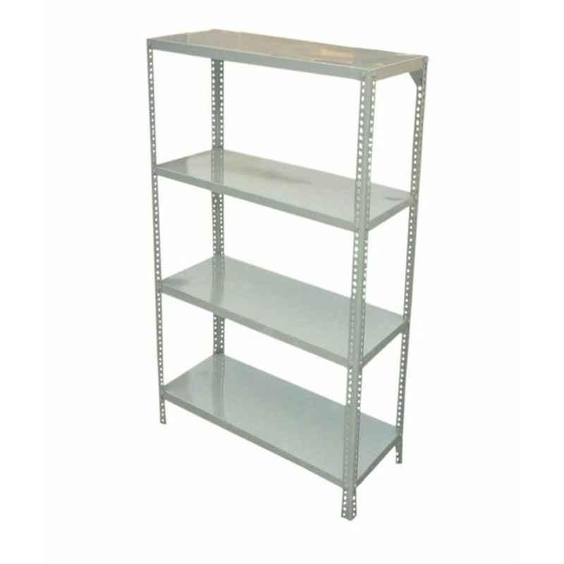 Ast 200cm MS Steel off White Slotted Angle Shelving with 6 Shelves