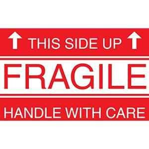 Color World Express Vinyl Self Adhesive This Side Up Fragile Handle with Care Signage Sticker