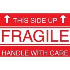 Color World Express Vinyl Self Adhesive This Side Up Fragile Handle with Care Signage Sticker