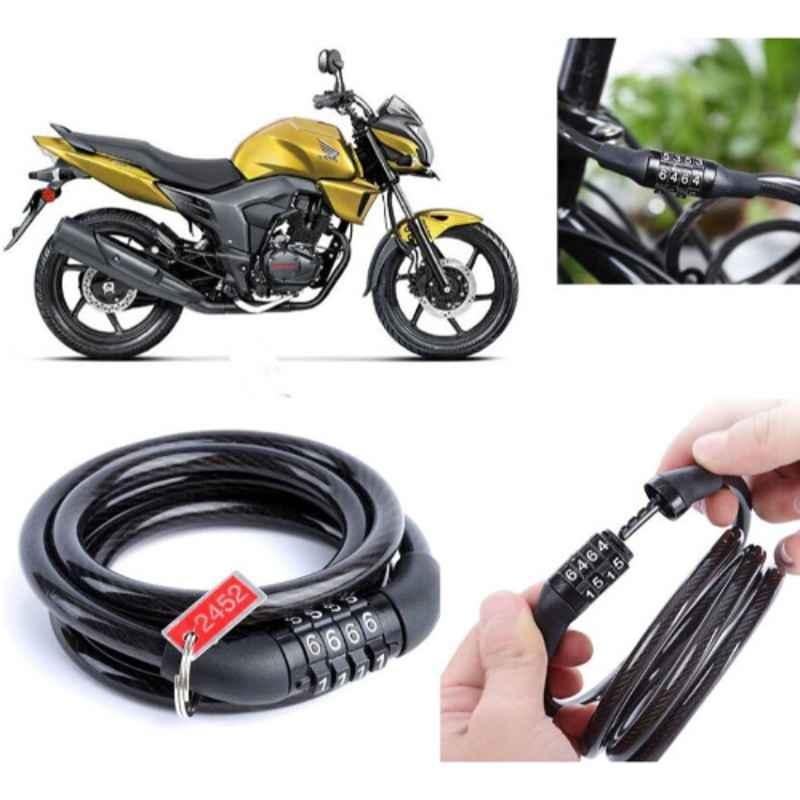 Auto Pearl PVC & Plastic Black Combination Cable Lock for CB Trigger, 724