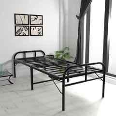 Honey Touch Avon 2.5x6ft Metal Black Folding Single Bed without Mattress