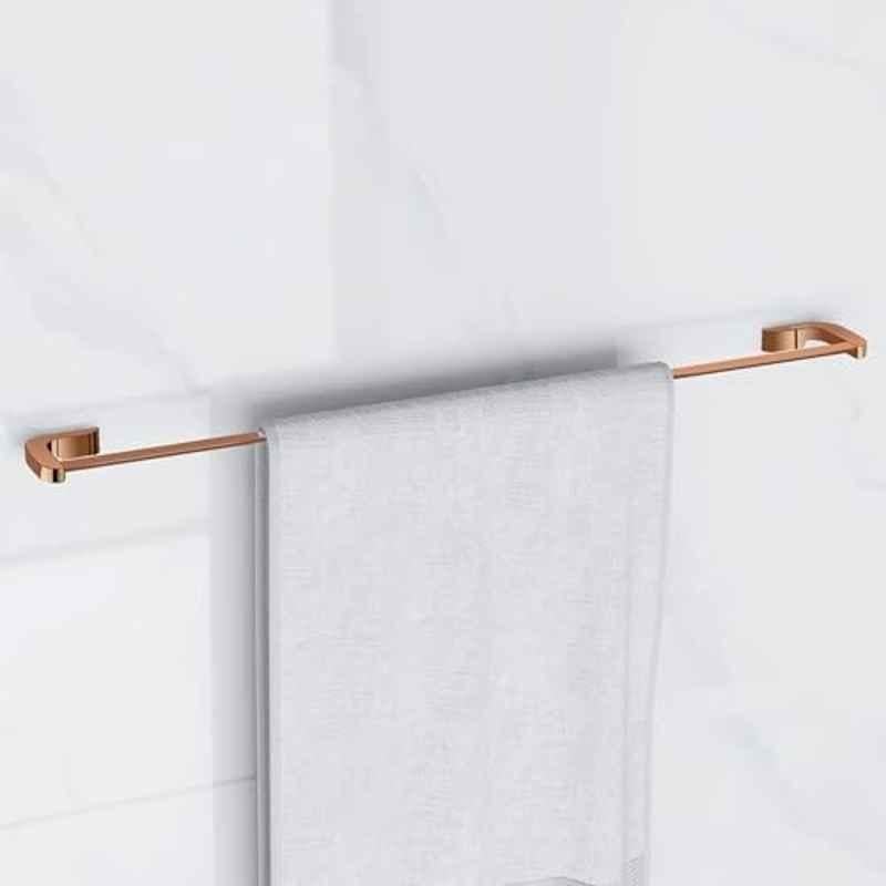 Plantex Smero Pure Brass Towel Hanger for Bathroom/Towel Stand/Single Towel Rod/Bathroom Accessories Smart 24 inch -PVD Rose Gold