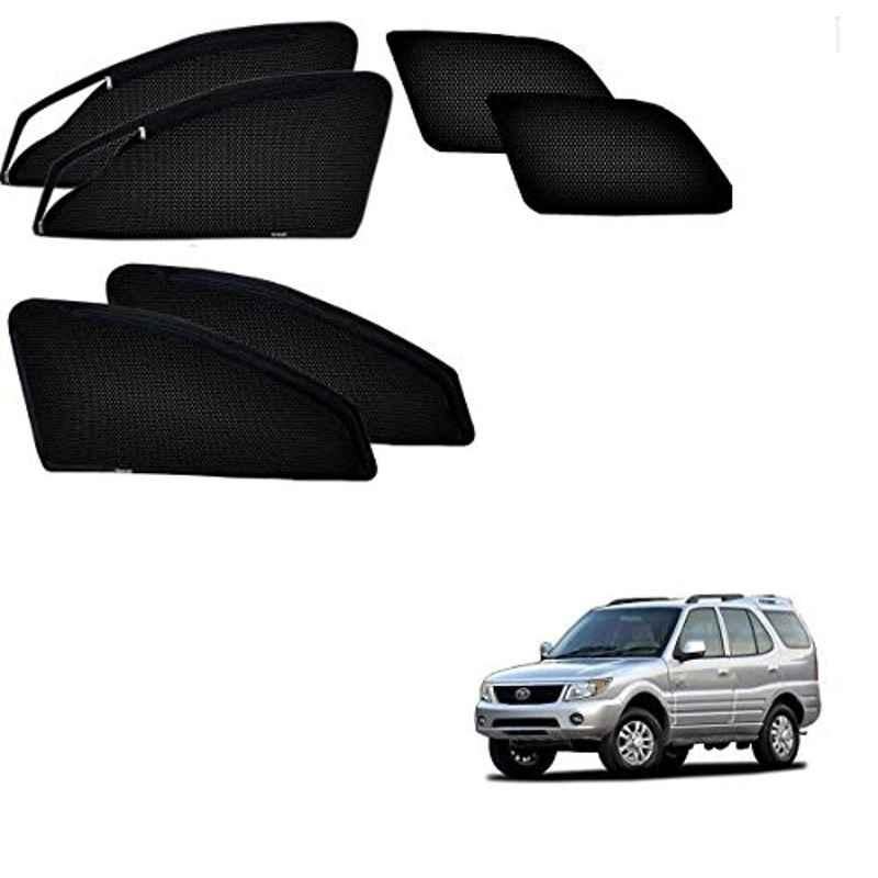 Kozdiko 6 Pcs Polyester Magnetic Zipper Car Sunshade Curtain Set for Tata Safari