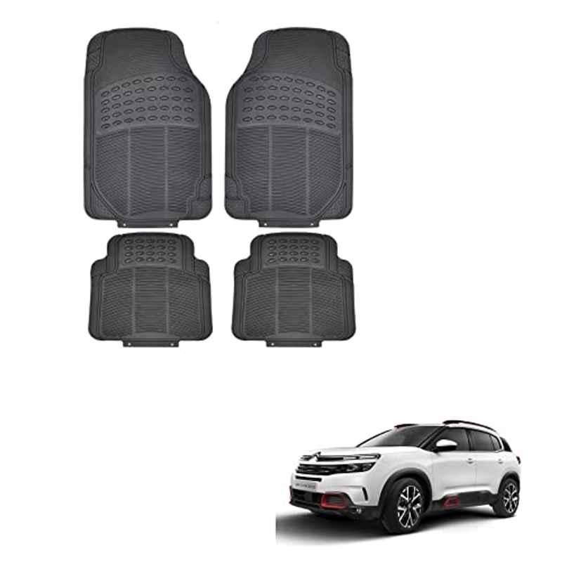 Kozdiko 4 Pcs Rubber Black Car Simple Floor Mat Set for Citroen C5 Aircross